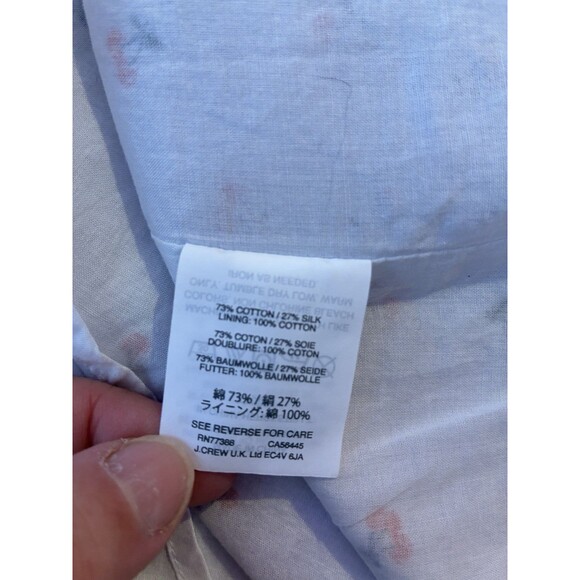 J.Crew Size 0 Cherry Print Sleeveless Tie Neck Cotton Silk Blouse Top - Picture 8 of 12